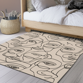 Abstract Faces Puffy Rug