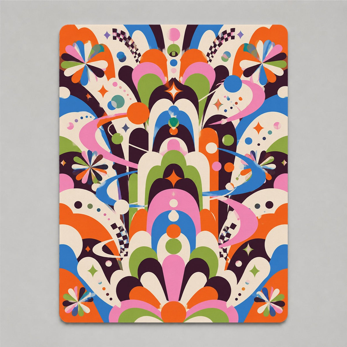Funhaus Orbit colorful maximalist mouse pad product mockup