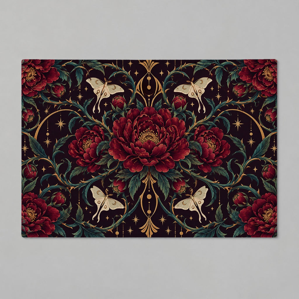 Velvet Thorn dark romantic floral bath mat product mockup