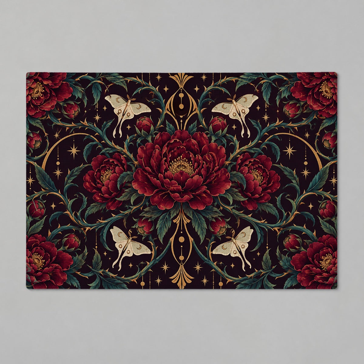 Velvet Thorn dark romantic floral bath mat product mockup