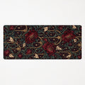 Velvet Thorn dark romantic floral extended desk mat product mockup