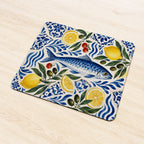 Aegean Pantry Mediterranean sardine and lemon mouse pad detail view