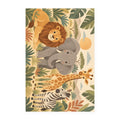 Kartela Safari Friends washable safari animals kids rug, flat product view on white