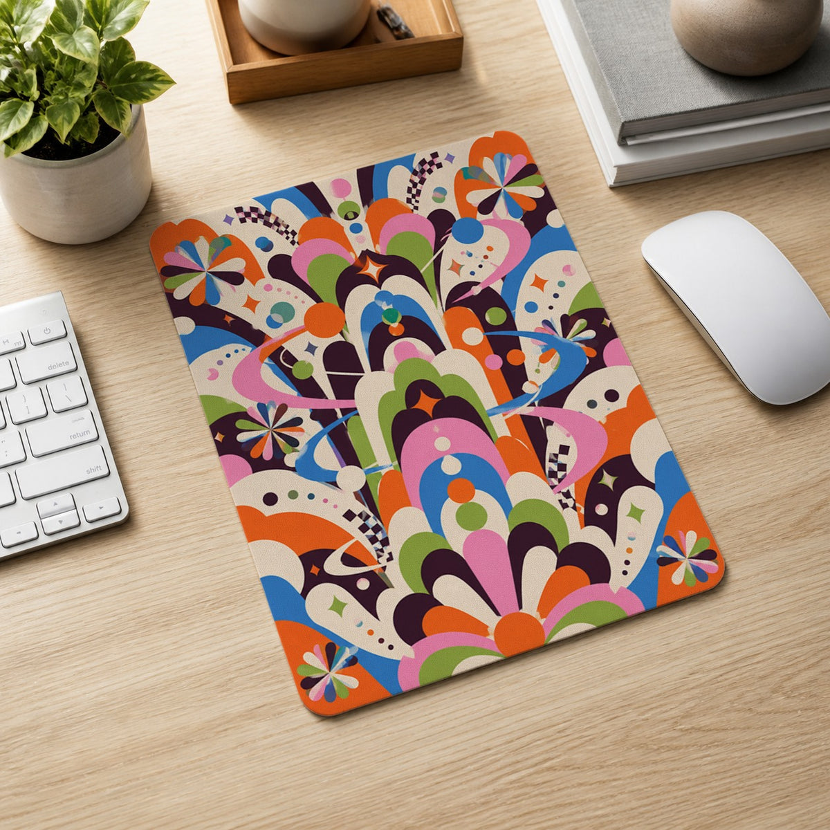 Funhaus Orbit colorful maximalist mouse pad workspace scene