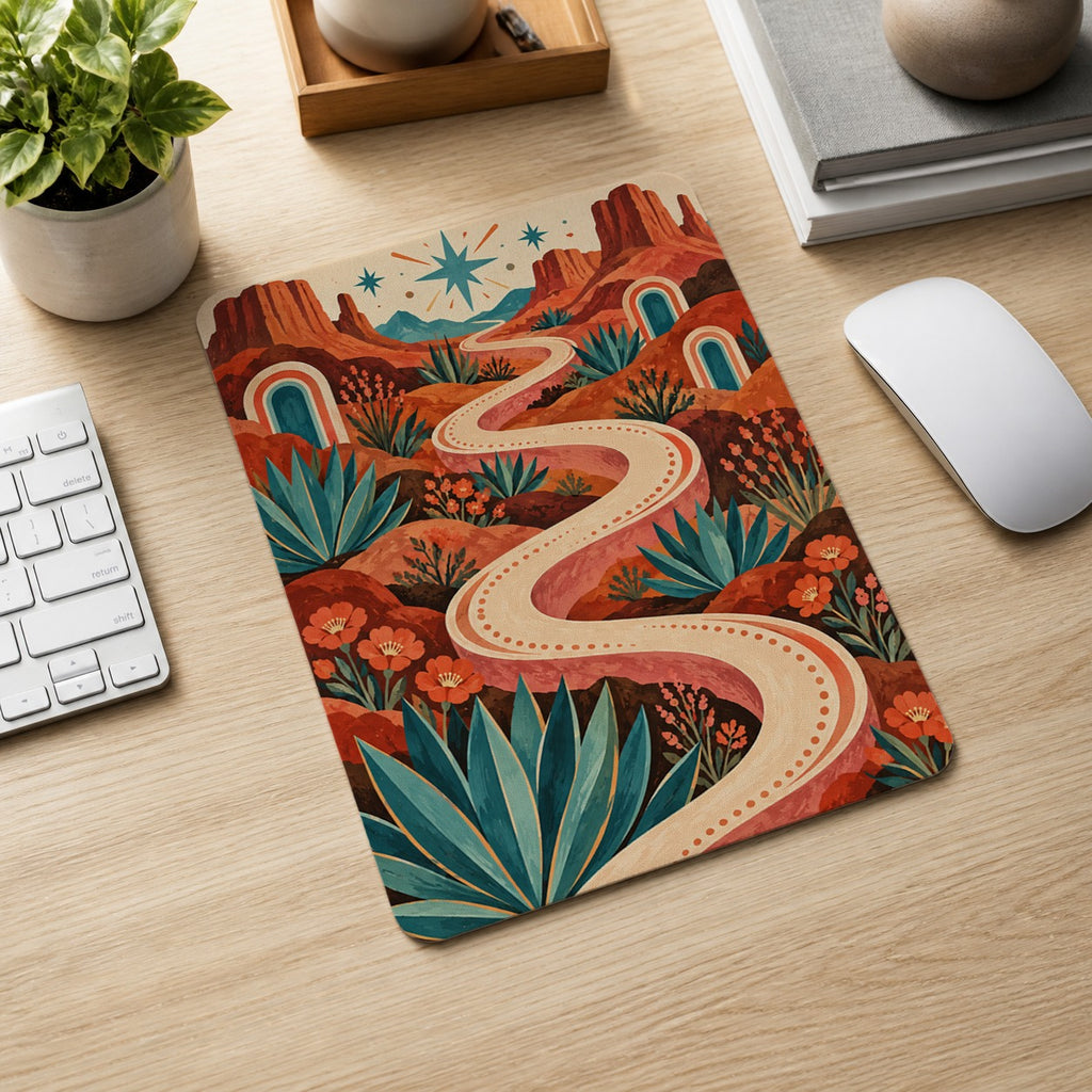 Desert Ribbon Rodeo western desert mouse pad workspace scene