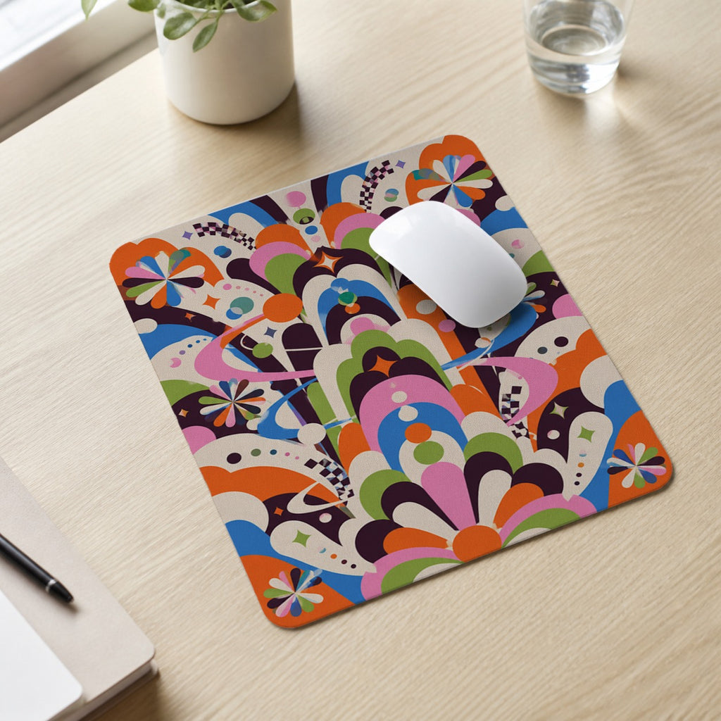 Funhaus Orbit colorful maximalist mouse pad lifestyle scene