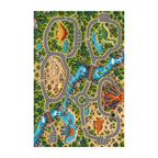 Kartela Dino Roads washable dinosaur road play rug, flat product view on white