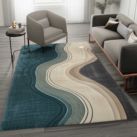 Abstract Waves Premium Rug