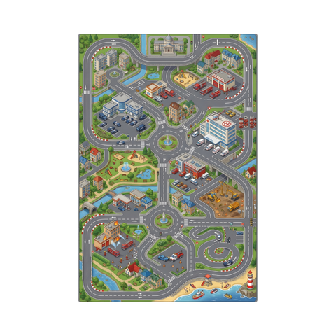 Playful City Map Rug