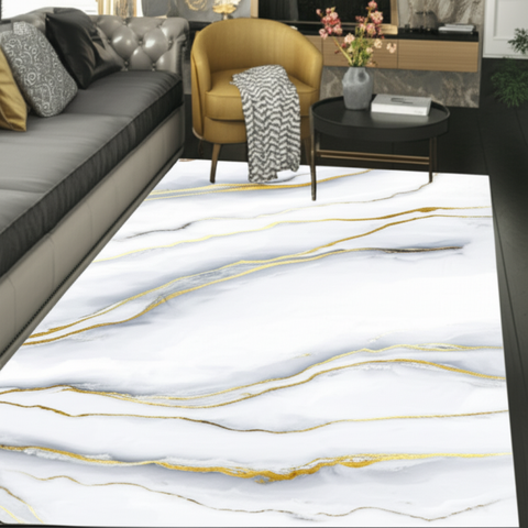 Marble Gold Veins Premium Rug
