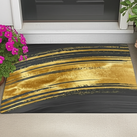 Golden Abstract Doormat