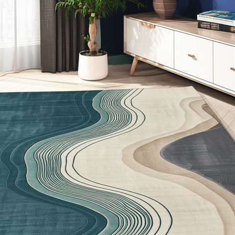 Abstract Waves Premium Rug