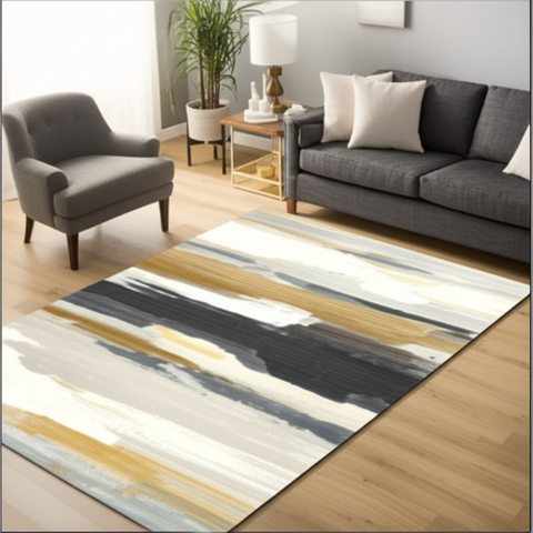 Abstract Brushstrokes Premium Rug