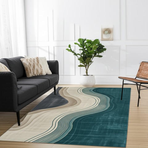 Abstract Waves Premium Rug