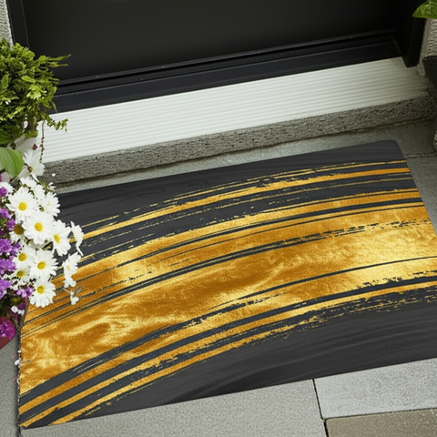 Golden Abstract Doormat