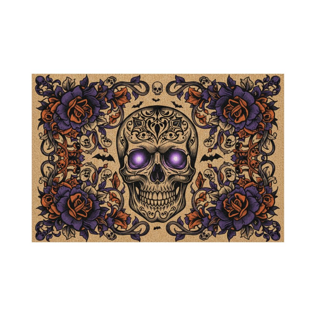 Floral Skull Doormat