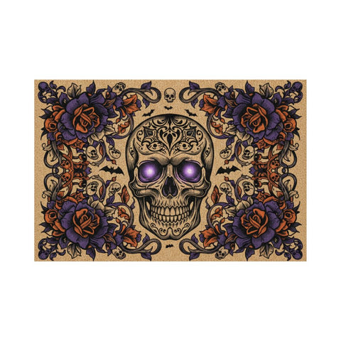 Floral Skull Doormat