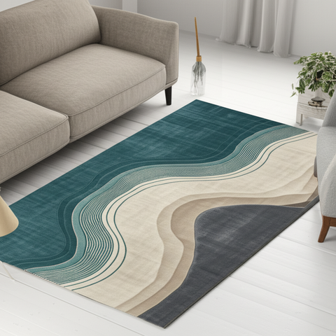 Abstract Waves Premium Rug