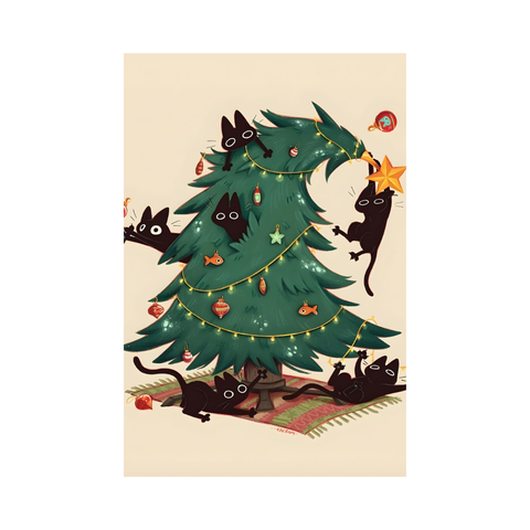 Playful Cats Christmas Rug