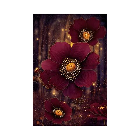 Burgundy Floral Rug