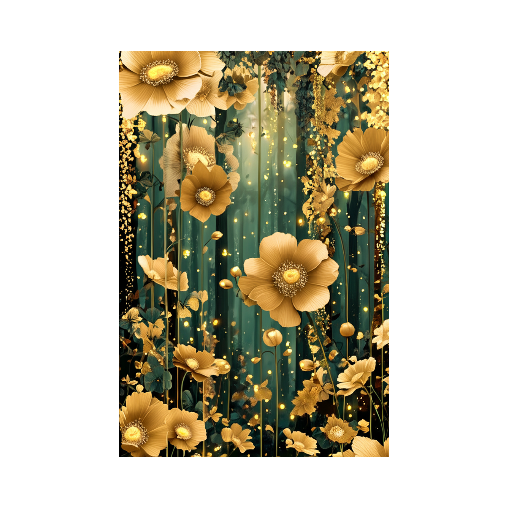 Golden Floral Meadow Rug