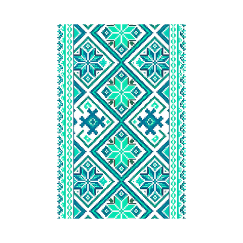 Teal Diamond Rug