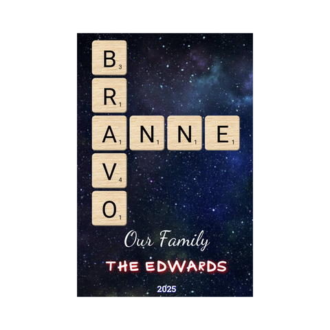 Personalized Crossword Rug- Scrabble Feature