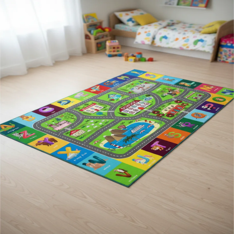 Animal Alphabet City Rug