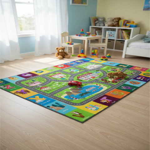 Animal Alphabet City Rug