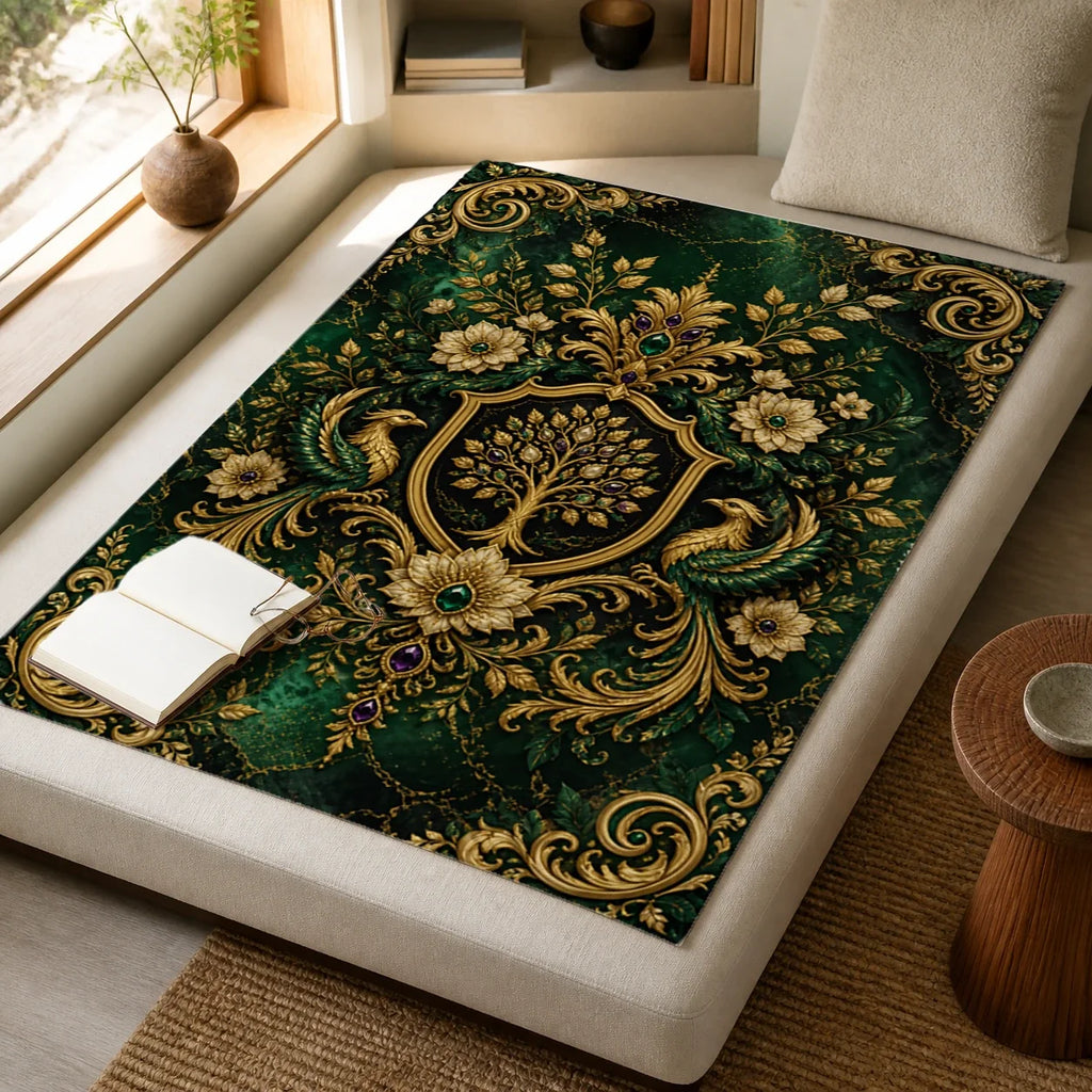 Abundance Crest Plutus Vibe fleece blanket mockup view 4