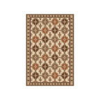 Kartela Turkmen washable Afghan Turkmen style area rug in Beige, flat product view on a white background