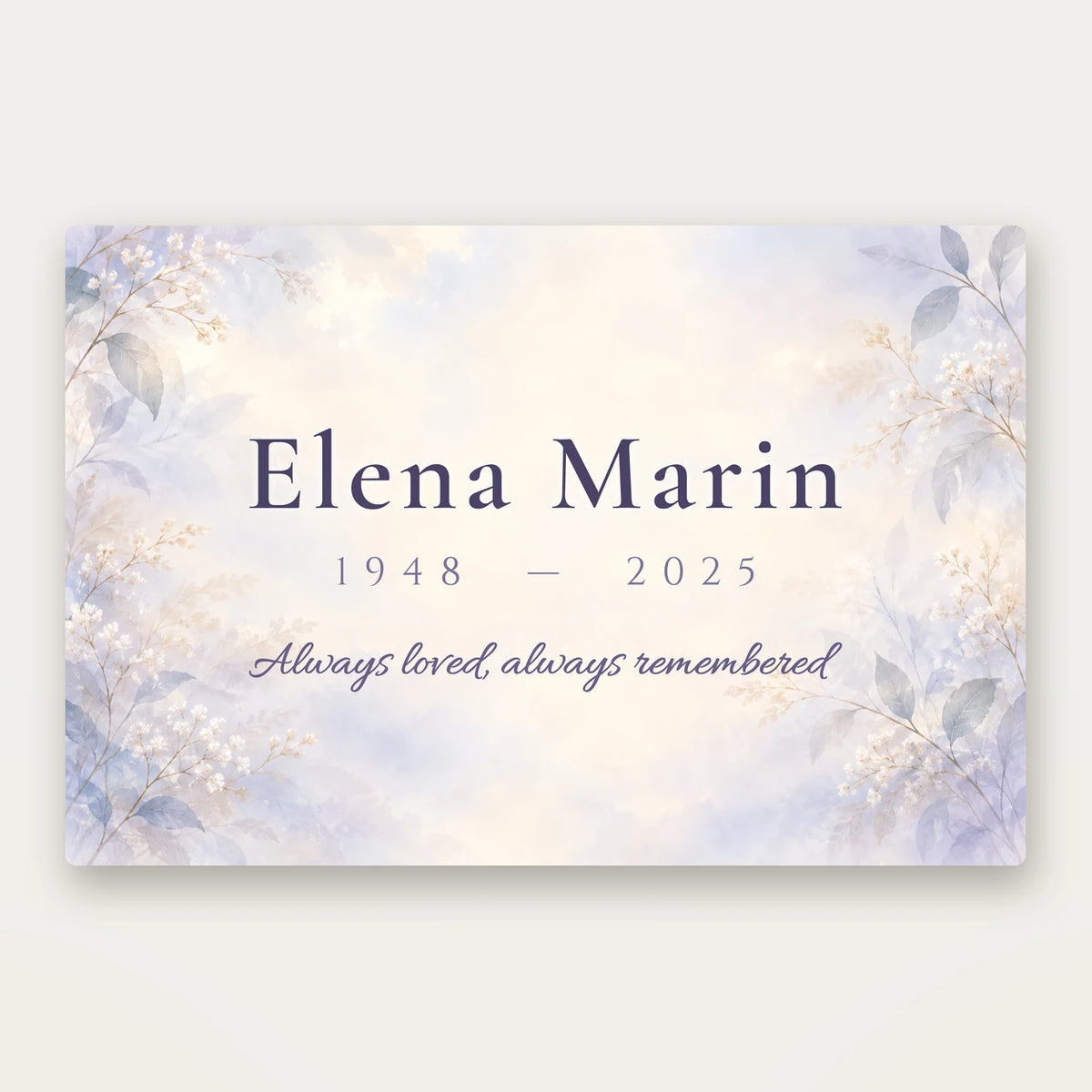 Personalized Always Remembered Memorial Blanket with sample personalization