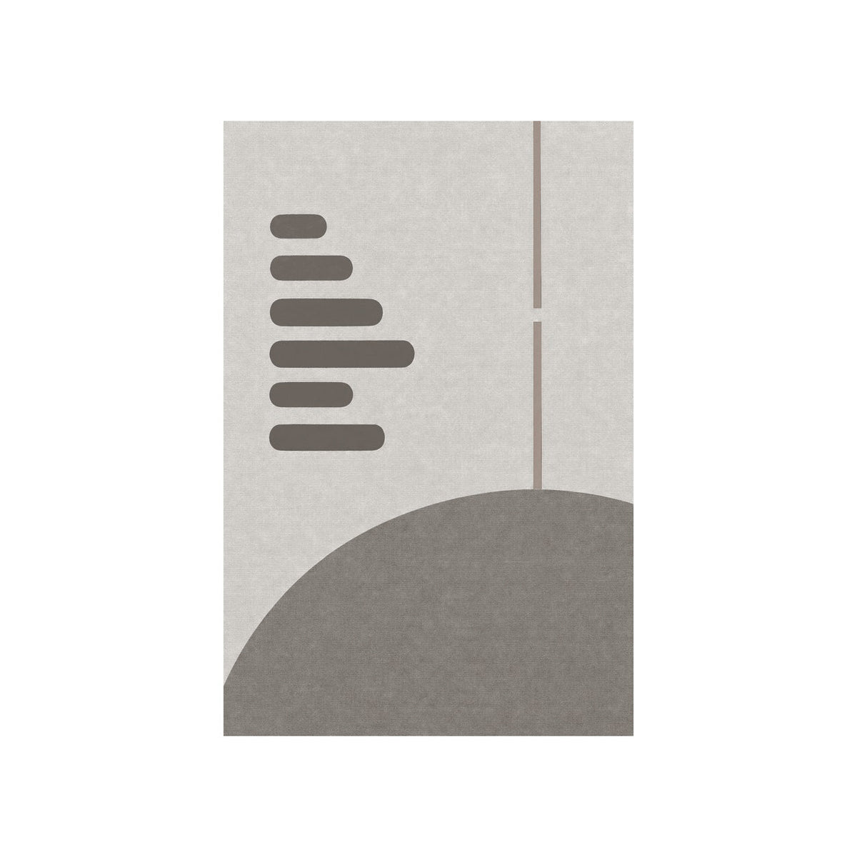 Kartela Interval washable minimalist modern area rug in Light Gray, flat product view on a white background