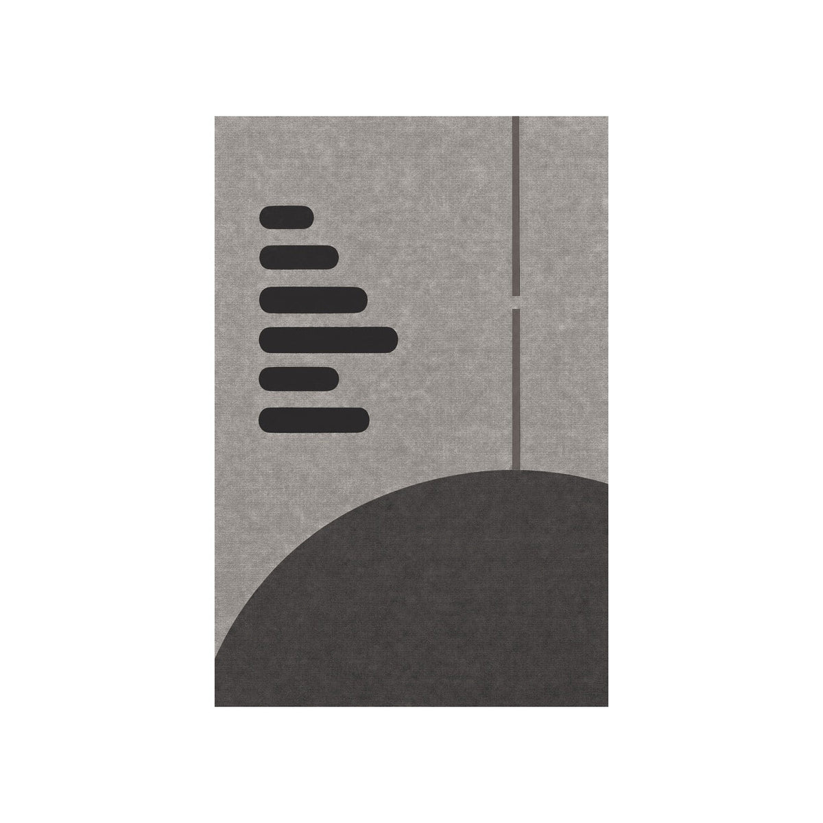 Kartela Interval washable minimalist modern area rug in Charcoal, flat product view on a white background
