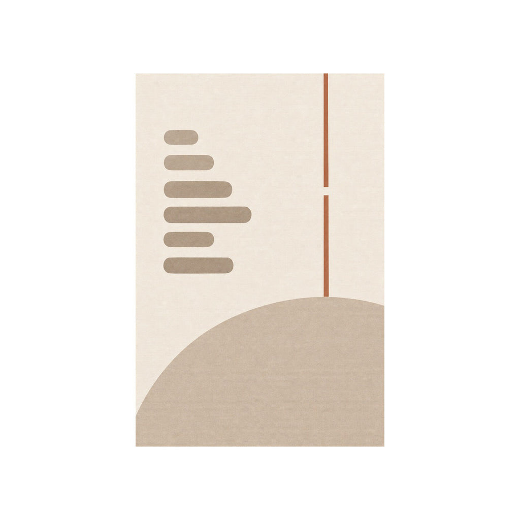 Kartela Interval washable minimalist modern area rug in Beige, flat product view on a white background