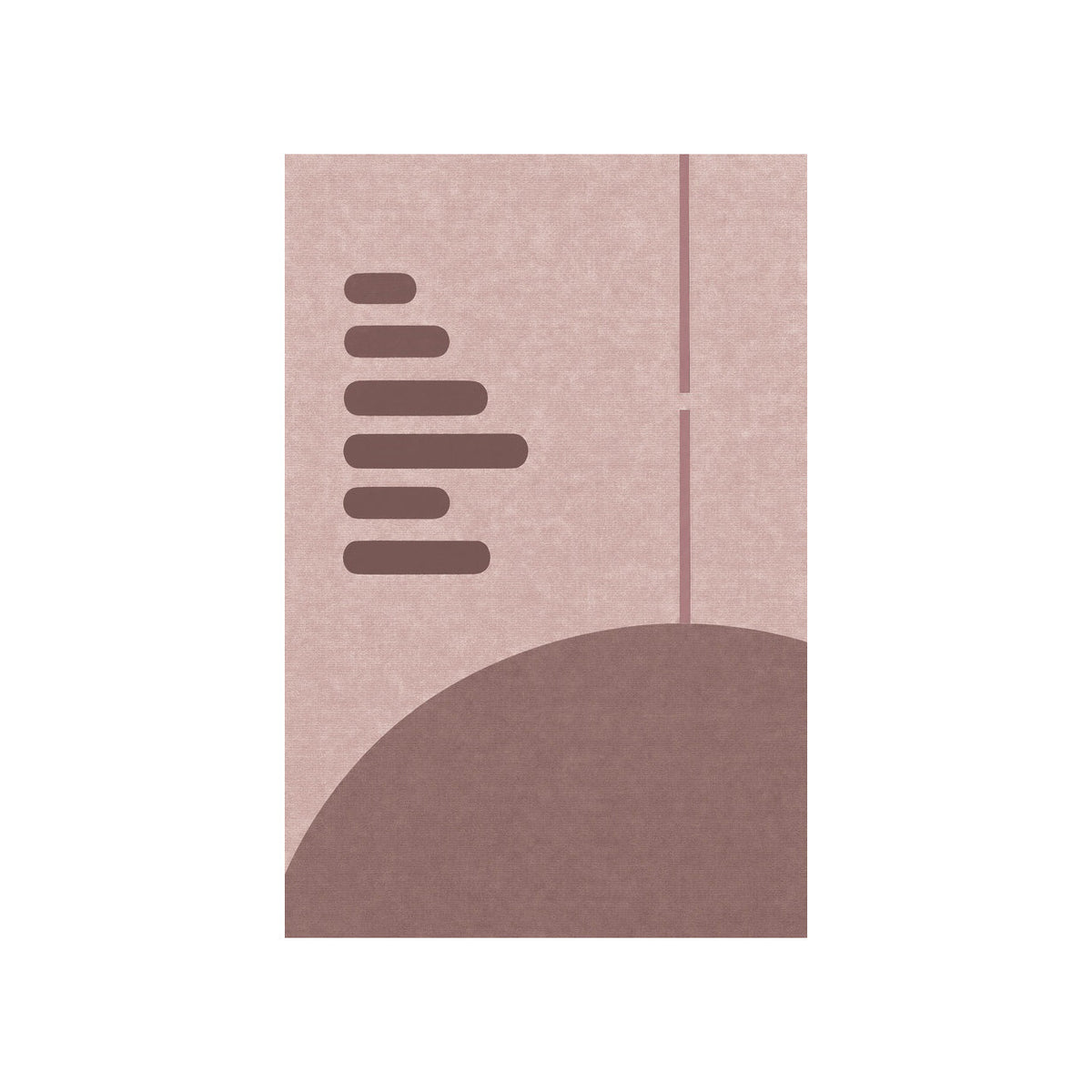Kartela Interval washable minimalist modern area rug in Dusty Rose, flat product view on a white background