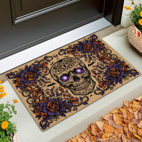 Floral Skull Doormat