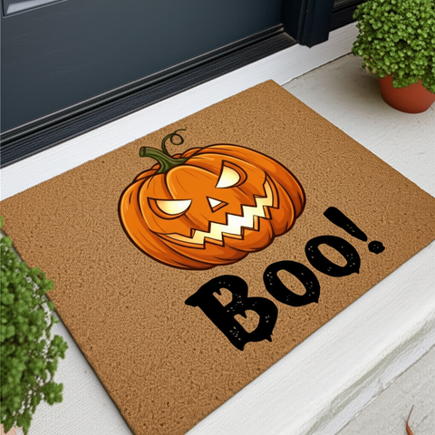 Boo Pumpkin Doormat