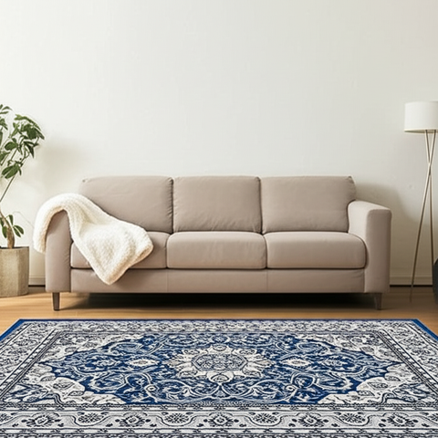 Floral Blue Rug