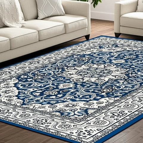 Floral Blue Rug