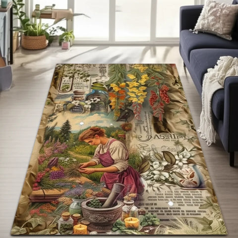 Botanical Vintage Woman Rug