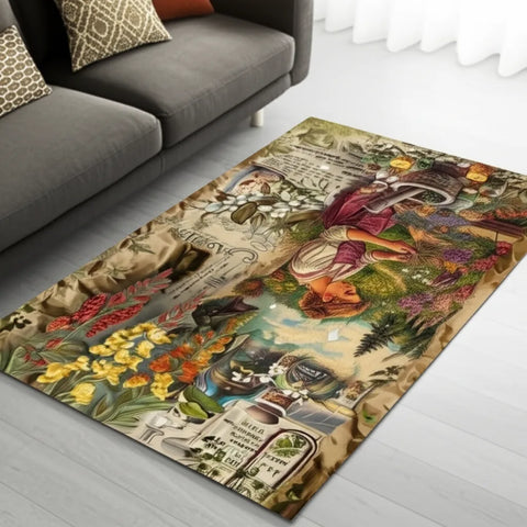 Botanical Vintage Woman Rug