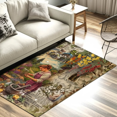 Botanical Vintage Woman Rug