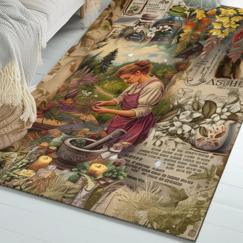 Botanical Vintage Woman Rug