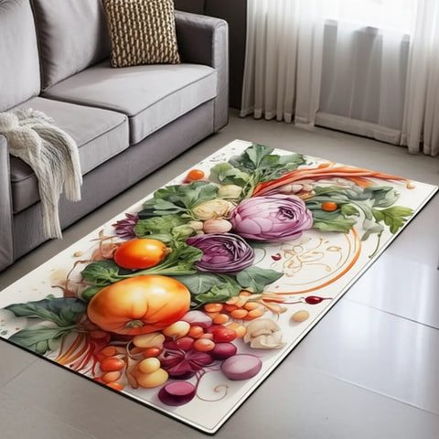 Floral Vegetable Garden Rug