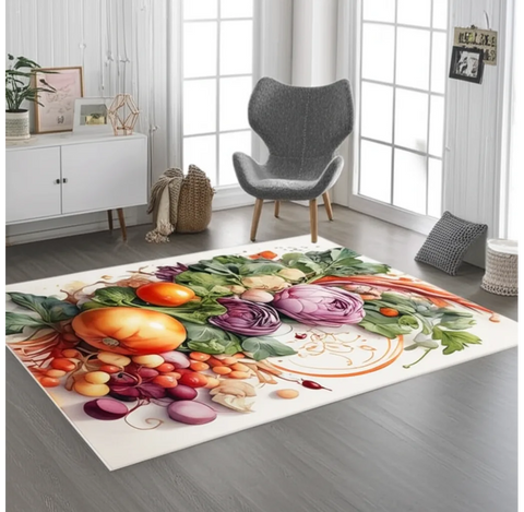 Floral Vegetable Garden Rug