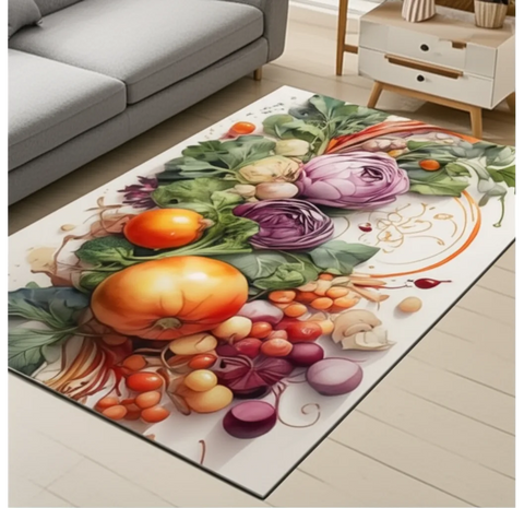 Floral Vegetable Garden Rug