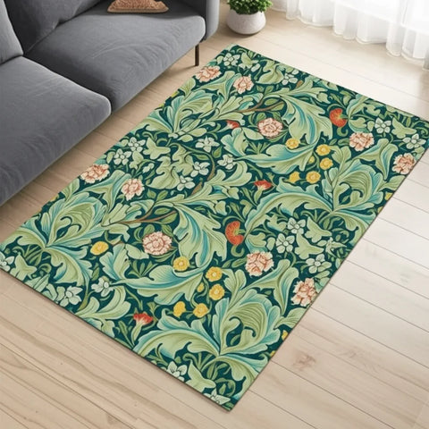 Floral Teal Rug