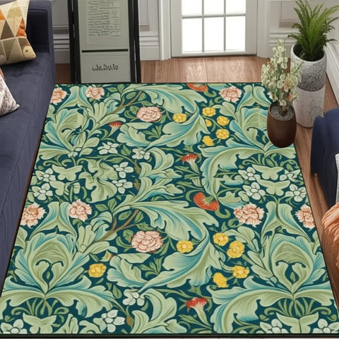 Floral Teal Rug