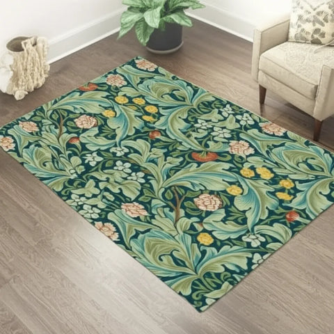 Floral Teal Rug